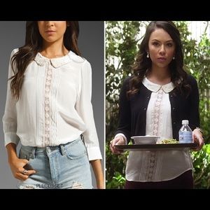 FREE PEOPLE Peter Pan White Lace Size Medium Mona Vanderwaal Pretty litt…